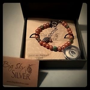 Big Sky Silver Pinecone Locket Bracelet